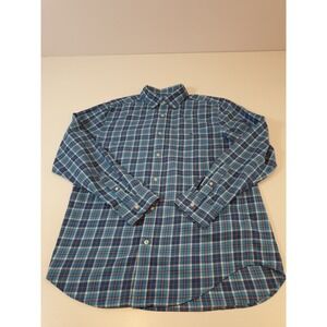 Vineyard Vines Shirt Mens Medium Blue Plaid Performance Classic Fit Tucker Whale